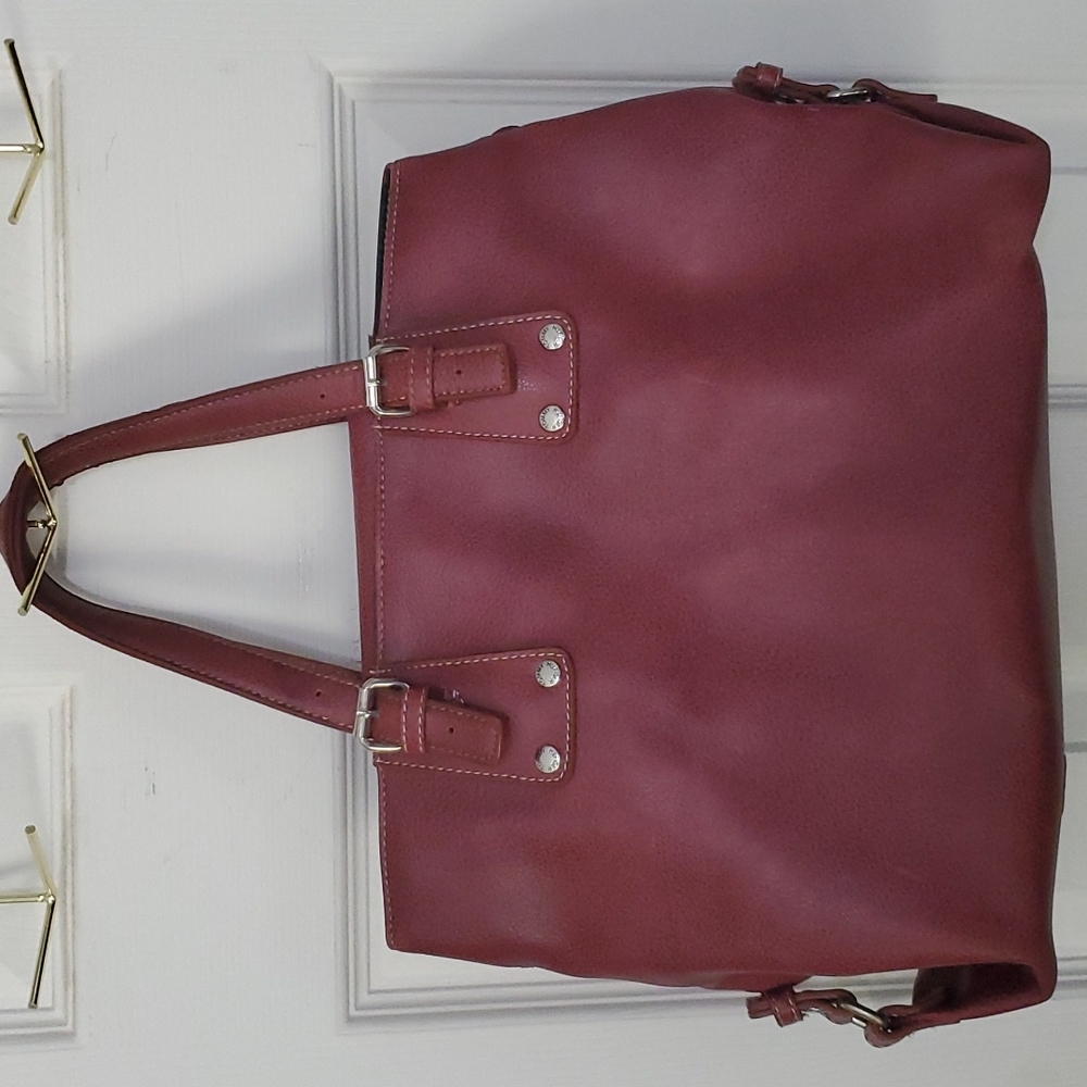 Tommy Hilfiger deep red leather satchel